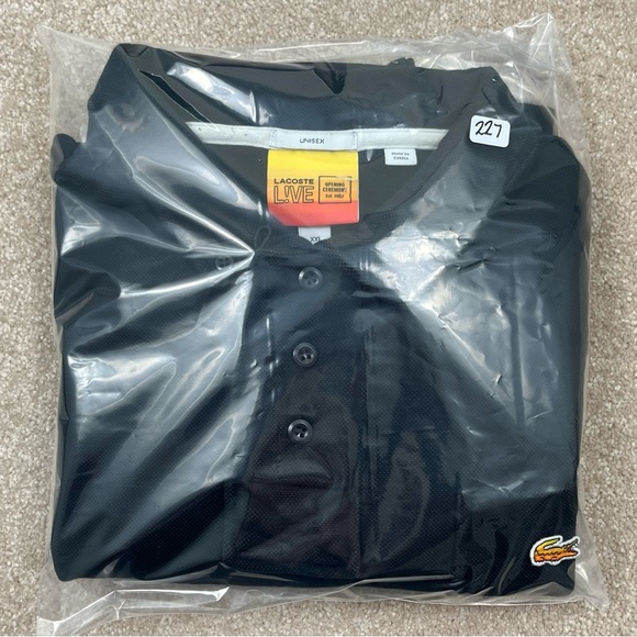 Lacoste Live Shirt Adult XXL Black Fleece Lined Polo Casual Preppy Unisex - Picture 15 of 15